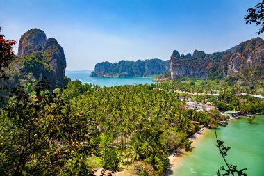 Railay West ve Railay East Beaches, Krabi Eyaleti, Andaman Denizi, Tayland