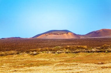 Volkanik manzara, Timanfaya Ulusal Parkı, Lanzarote Adası, Kanarya Adaları, İspanya, Avrupa