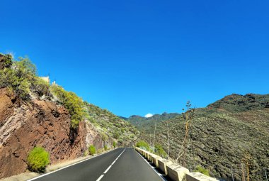 Dağ yolu TF-12, Tenerife Adası, Kanarya Adaları, İspanya, Avrupa