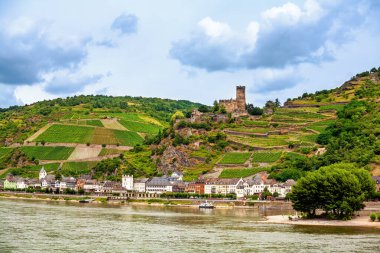 Pfalzgrafenstein Kalesi ve Gutenfels Kalesi, Kaub, Rhineland-Palatinate, Almanya, Avrupa