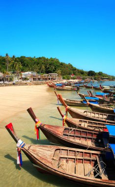 Uzun kuyruklu tekneler, Ko Phi Phi Don Adası, Krabi ili, Tayland