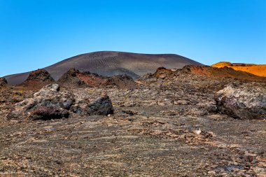 Volkanik manzara, Timanfaya Ulusal Parkı, Lanzarote Adası, Kanarya Adaları, İspanya