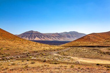 Volkanik manzara, Lanzarote Adası, Kanarya Adaları, İspanya, Avrupa