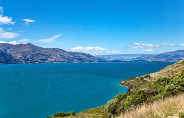 Hawea Gölü ve sıradağları, Otago, Güney Adası, Yeni Zelanda, Okyanusya