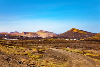 Volkanik manzara, La Geria, Lanzarote Adası, Kanarya Adaları, İspanya, Avrupa