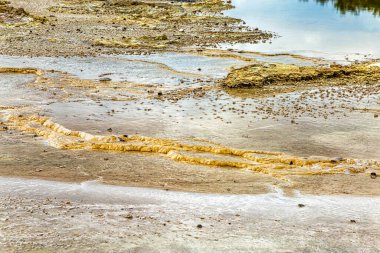 Sanatçılar Paleti, Waiotapu Termal Harikalar Diyarı, Rotorua, Kuzey Adası, Yeni Zelanda, Okyanus. 