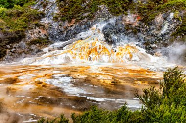 Sanatçı Paleti, Orakei Korako Parkı, Taupo, Kuzey Adası, Yeni Zelanda, Okyanusya
