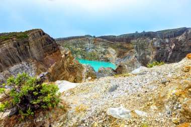 Krater Gölü Danau Kootainuamuri, Volkan Kelimutu, Flores Adası, Endonezya, Güneydoğu Asya