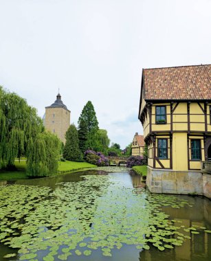 Su Kalesi Burgsteinfurt, Kuzey Ren-Vestfalya, Almanya, Avrupa