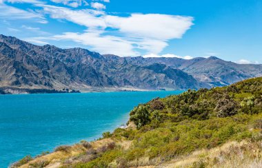 Hawea Gölü ve sıradağları, Otago, Güney Adası, Yeni Zelanda, Okyanusya