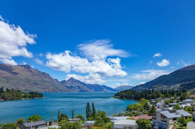 Queenstown ile Wakatipu Gölü, Otago, Güney Adası, Yeni Zelanda, Okyanus