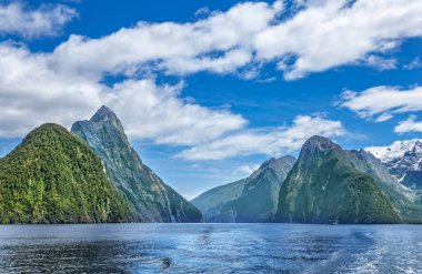 Milford Sound, Ulusal Park Fjordland, Güney Adası, Yeni Zelanda, Okyanusya
