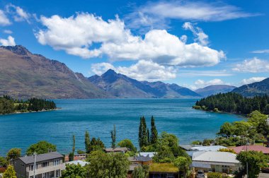 Queenstown ile Wakatipu Gölü, Otago, Güney Adası, Yeni Zelanda, Okyanus