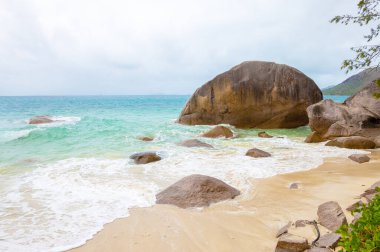 Anse Takamaka Sahili, Praslin Adası, Seyşeller Cumhuriyeti, Afrika
