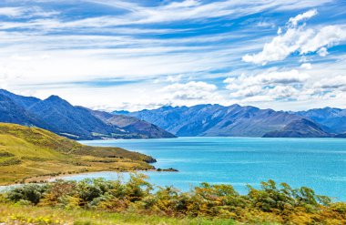 Hawea Gölü ve sıradağları, Otago, Güney Adası, Yeni Zelanda, Okyanusya