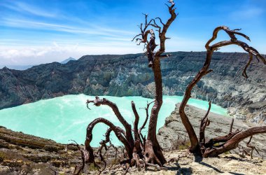 Volkan Kawah Ijen, Banyuwangi, Ada Java, Endonezya, Güneydoğu Asya
