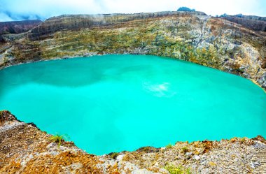 Krater Gölü Danau Kootainuamuri, Volkan Kelimutu, Flores Adası, Endonezya, Güneydoğu Asya