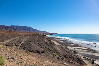Playa Punta Salinas Plajı, Fuerteventura Adası, Kanarya Adaları, İspanya, Avrupa. 