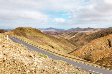 Dağ manzarası, Fuerteventura Adası, Kanarya Adaları, İspanya, Avrupa. 