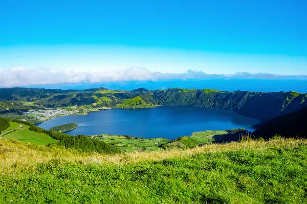 Lagoa Azul, Sete Cidades, Sao Miguel Adası, Azores, Acore, Portekiz, Avrupa