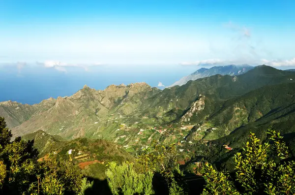 Anaga Ulusal Parkı 'ndaki dağ manzarası, Tenerife Adası, Kanarya Adaları, İspanya, Avrupa