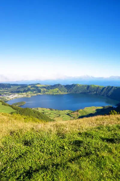 Lagoa Gölü Azul, Sete Cidades, Sao Miguel Adası, Azores, Portekiz, Avrupa
