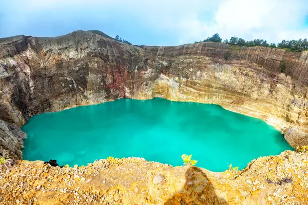 Krater Gölü Danau Kootainuamuri, Volkan Kelimutu, Flores Adası, Endonezya, Güneydoğu Asya