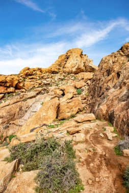 Barranco del Rodeo 'daki Rocky manzarası, Fuerteventura, Kanarya Adaları, İspanya, Avrupa. 