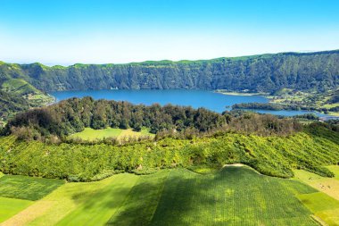 Caldeira Seca Krateri, Lagoa Azul, Sao Miguel Adası, Azores, Portekiz, Avrupa