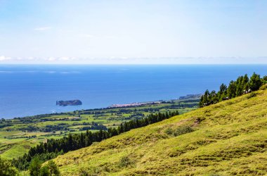 Vila Franca do Campo ve Ilheu Adası Vila Franca do Campo, Sao Miguel Adası, Azores, Portekiz, Avrupa.