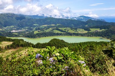 Lagoa das Furnas Gölü, Sao Miguel Adası, Azores, Portekiz, Avrupa