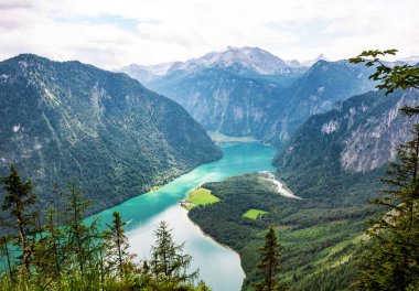 King 's Lake, Koenigssee, Berchtesgaden, Bavyera, Almanya, Avrupa