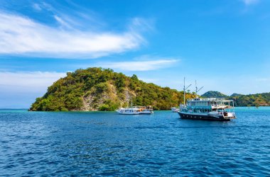 Geleneksel Phinisi yelkenli gemileri, Labuan Bajo, Flores Adası, Endonezya