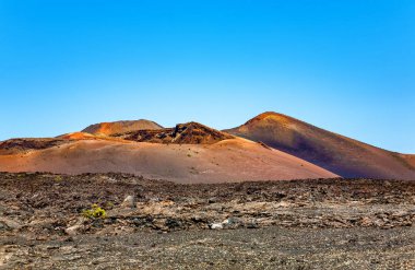 Volkanik manzara, Timanfaya Ulusal Parkı, Lanzarote Adası, Kanarya Adaları, İspanya