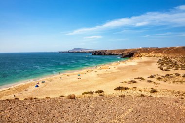 Plaj Playa Mujeres, Lanzarote Adası, Kanarya Adaları, İspanya, Avrupa.