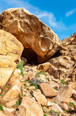 Barranco del Rodeo 'daki Rocky manzarası, Fuerteventura, Kanarya Adaları, İspanya, Avrupa. 