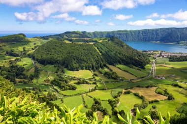 Caldeira do Alferes, Sete Cidades, Sao Miguel Adası, Azores, Portekiz, Avrupa