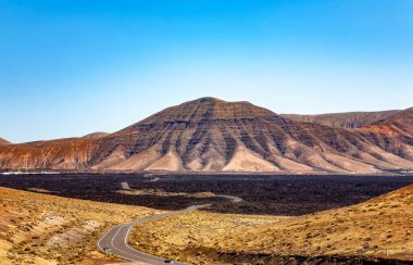 Volkanik manzara, Lanzarote Adası, Kanarya Adaları, İspanya, Avrupa