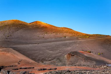 Volkanik manzara, Timanfaya Ulusal Parkı, Lanzarote Adası, Kanarya Adaları, İspanya