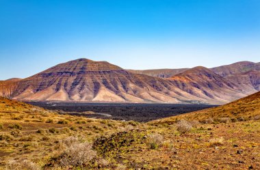 Volkanik manzara, Lanzarote Adası, Kanarya Adaları, İspanya, Avrupa