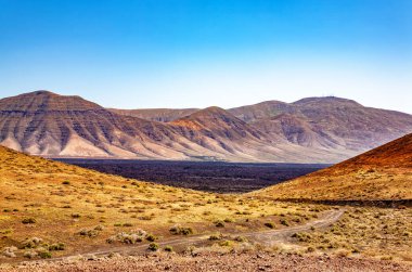 Volkanik manzara, Lanzarote Adası, Kanarya Adaları, İspanya, Avrupa