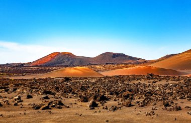 Volkanik manzara, Timanfaya Ulusal Parkı, Lanzarote Adası, Kanarya Adaları, İspanya