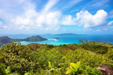 Sainte Anne Körfezi 'ndeki Yuvarlak Ada, Praslin, Seyşeller Cumhuriyeti, Afrika