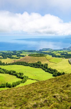 Volkan Lagoa de Pau Pique, Sao Miguel Adası, Azores, Portekiz, Avrupa.  