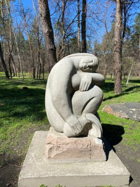 Ukrayna, Cherkasy 'deki bir parkta taş heykel..