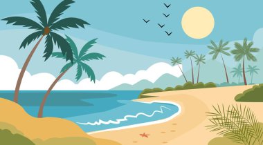     Deniz, kumlu sahil ve doğal deniz elementlerinin yer aldığı manzaralı bir sahil manzarası, huzurlu ve rahatlatıcı bir atmosferi çağrıştırıyor.