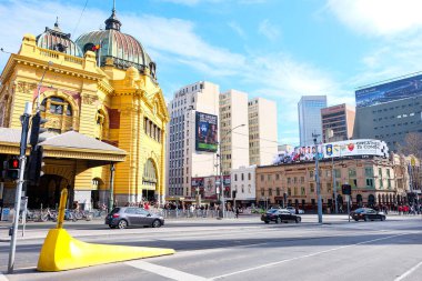 Melbourne, Avustralya 'daki merkez tren istasyonu 