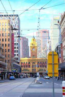Melbourne, Avustralya 'daki merkez tren istasyonu 