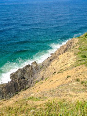 Byron Körfezi 'ndeki deniz feneri, deniz, okyanus ve plaj, Yeni Güney Galler, Avustralya 