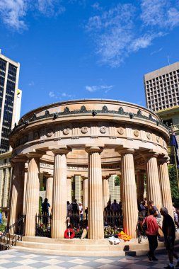 Brisbane CBD, Queensland, Avustralya 'da Anzak Günü geçidi 